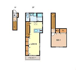 Ｃａｓａ　Ｃｏｍｏｄｏ 2階1SKの間取り