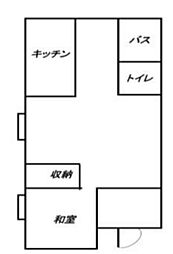 シャルム林間 1階1LDKの間取り