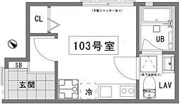 oazo-tsumugisakuragaoka ワンルームの間取図画像