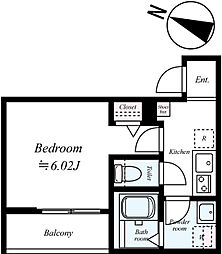柏市あけぼの2丁目アパート 1Kの間取図画像