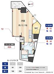 サクラスプリング高輪 ワンルームの間取図画像