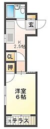グリーンメゾン伊藤 1Kの間取図画像