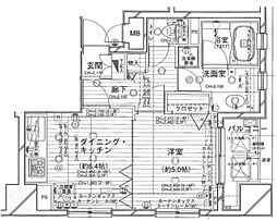 デュオ・スカーラ中野坂上 5階1DKの間取り