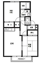 ベルフィールド 2LDKの間取図画像