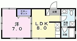 ArtBrut中落合 1LDKの間取図画像