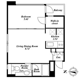 パレサイドステージホームズ麹町 1LDKの間取図画像