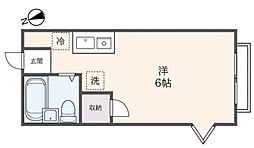 メゾン・ド・プレーヌ 2階ワンルームの間取り