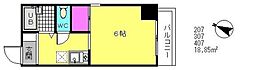 アークアベニュー 3階1Kの間取り