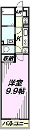 リブリ・所沢旭町 3階1Kの間取り