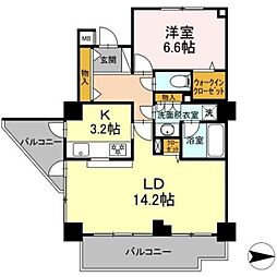 アコール北千住 8階1LDKの間取り
