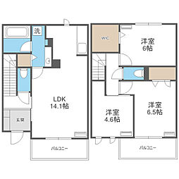 D-ROOMサンライズ B 3LDKの間取図画像