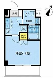 フルーレ池上 1Kの間取図画像
