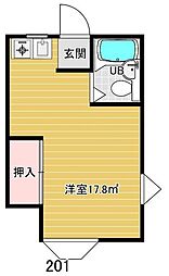 シュロス市川 ワンルームの間取図画像