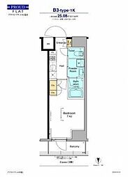 プラウドフラット木場2 1Kの間取図画像