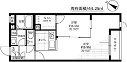 シャンブル向丘 1LDKの間取図画像