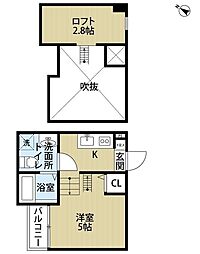 Conne 1階ワンルームの間取り