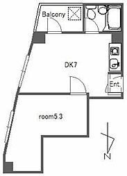 アークレジデンス南田中 2階1DKの間取り