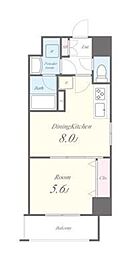 プレミアータ　ルーチェ 4階1DKの間取り