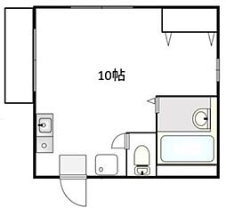 目黒ハイツ 1階ワンルームの間取り