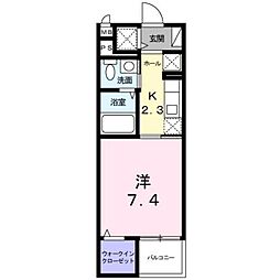 ソレイユ・ルヴァン2 1Kの間取図画像