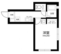 西武新宿線 下井草駅 徒歩4分の賃貸アパート 1階1Kの間取り