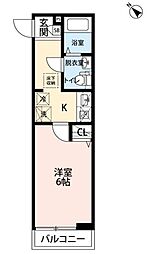 エクセラン上本郷II 1Kの間取図画像
