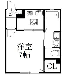フォルス27 1Kの間取図画像