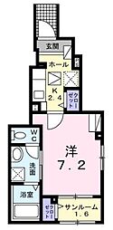 ウインピー 1Kの間取図画像