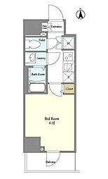ＫＤＸレジデンス川崎 4階1Kの間取り