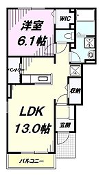 フェリーチェ 1階1LDKの間取り