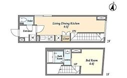 コンフォリア本駒込一丁目 2階1LDKの間取り