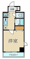 東急池上線 大崎広小路駅 徒歩8分の賃貸マンション 8階1Kの間取り