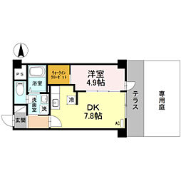 阪急神戸本線 園田駅 徒歩6分の賃貸マンション 1階1DKの間取り