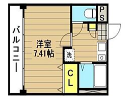 フラバンジェノール 2階1Kの間取り