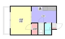 パルフェ・ド・ステージ 3階1DKの間取り