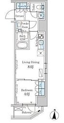 パークアクシス錦糸町ヴェール 4階1LDKの間取り