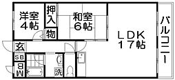 ハイムモリシタ 2LDKの間取図画像