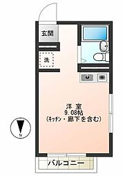 CRESTA北千住 ワンルームの間取図画像