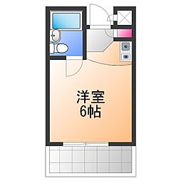 シャルマンフジ大体大 ワンルームの間取図画像
