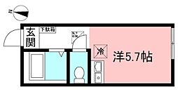 アーヴェル東白楽 ワンルームの間取図画像