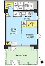 パークティアラ北馬込 1LDKの間取図画像