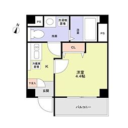 ブルーライトヨコハマ 1階1Kの間取り