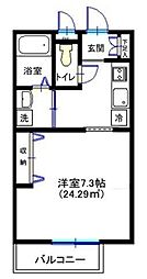 シンフォニーサン 1階1Kの間取り
