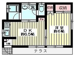 さくらハウス 1階1DKの間取り