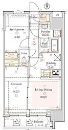 ハイズ三ノ輪 2階1SLDKの間取り