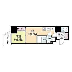 Osaka Metro長堀鶴見緑地線 松屋町駅 徒歩4分の賃貸マンション 3階1DKの間取り