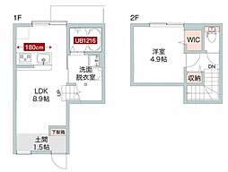 カルマーレ 1階1LDKの間取り