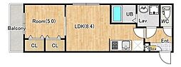シエーナ国立 1LDKの間取図画像