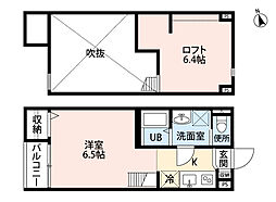 近鉄けいはんな線 吉田駅 徒歩13分の賃貸アパート 1階1Kの間取り