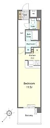 エルエー・プライル新横浜 1Kの間取図画像